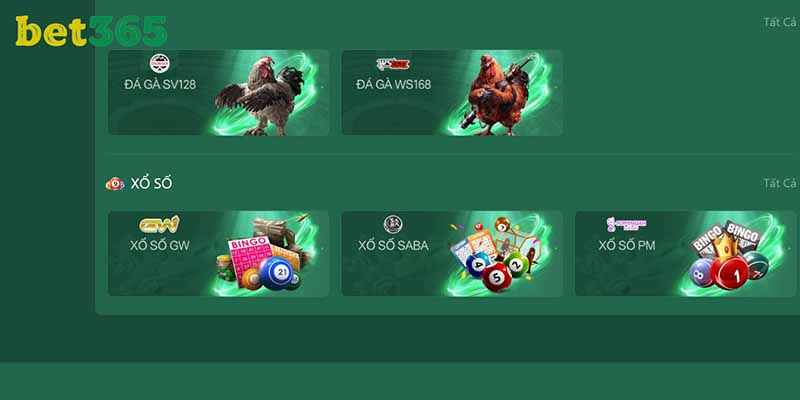 Hình thức xổ số Bet365